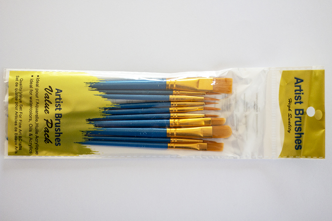Pędzle syntetyczne niebieskie do malowania po numerach
