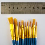 Pędzle syntetyczne niebieskie do malowania po numerach