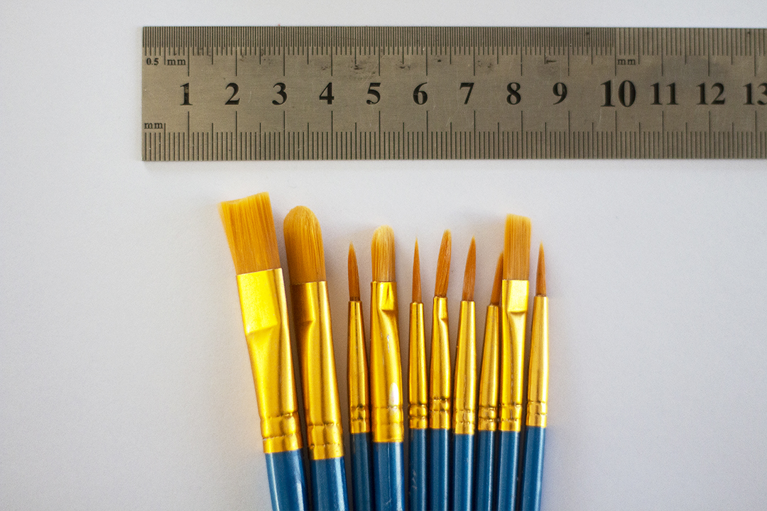 Pędzle syntetyczne niebieskie do malowania po numerach