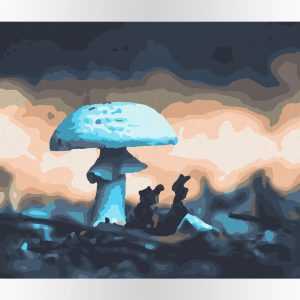 świetlisty grzyb od akrylowo.pl, malowanie po numerach