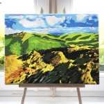 Bieszczady na Caryńską od akrylowo, malowanie po numerach