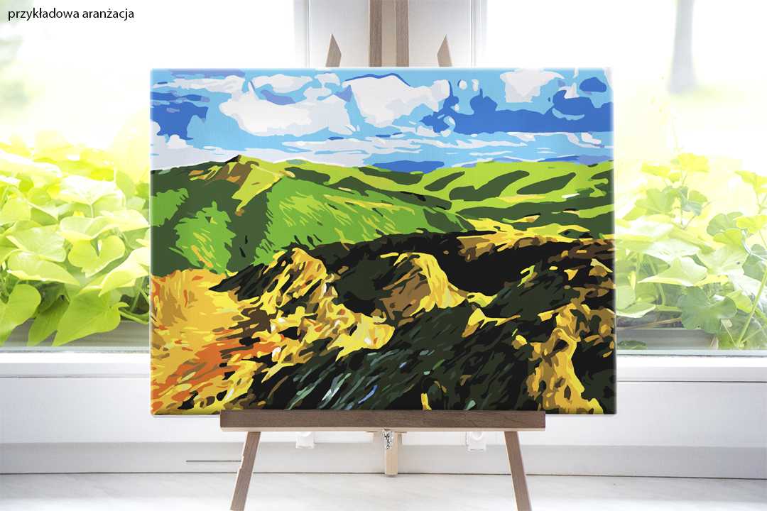 Bieszczady na Caryńską od akrylowo, malowanie po numerach