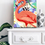 Flaming od akrylowo, malowanie po numerach