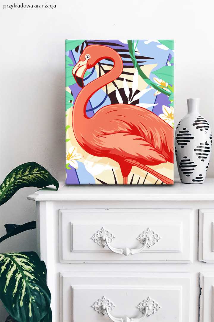 Flaming od akrylowo, malowanie po numerach