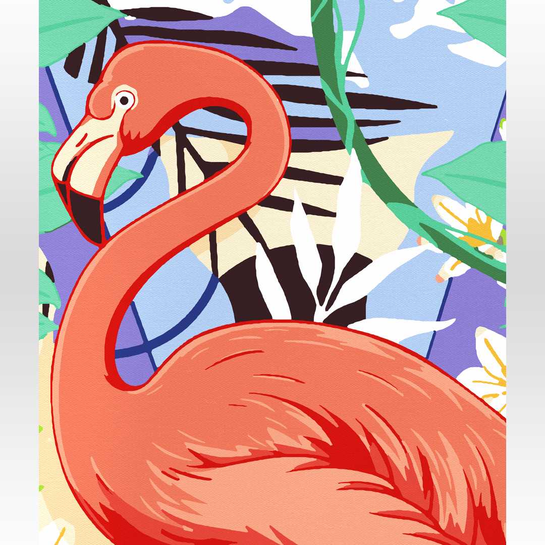 Flaming od akrylowo, malowanie po numerach