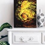 Leśny gościniec od akrylowo, malowanie po numerach