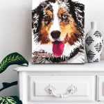 Szczęśliwy pies od akrylowo, malowanie po numerach