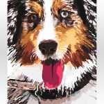 Szczęśliwy pies od akrylowo, malowanie po numerach