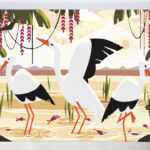 Bociany od akrylowo, malowanie po numerach