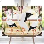 Bociany od akrylowo, malowanie po numerach