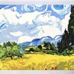 Pole pszenicy od akrylowo, malowanie po numerach