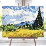 Pole pszenicy od akrylowo, malowanie po numerach