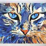 Kolorowy kot od akrylowo, polskie najwyższej jakości malowanie po numerach