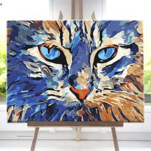 Kolorowy kot od akrylowo, polskie najwyższej jakości malowanie po numerach