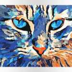 Kolorowy kot od akrylowo, polskie najwyższej jakości malowanie po numerach