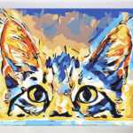 Kotka pół od akrylowo, polskie malowanie po numerach