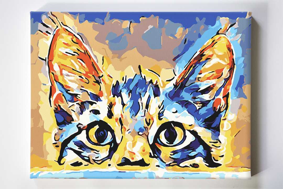 Kotka pół od akrylowo, polskie malowanie po numerach