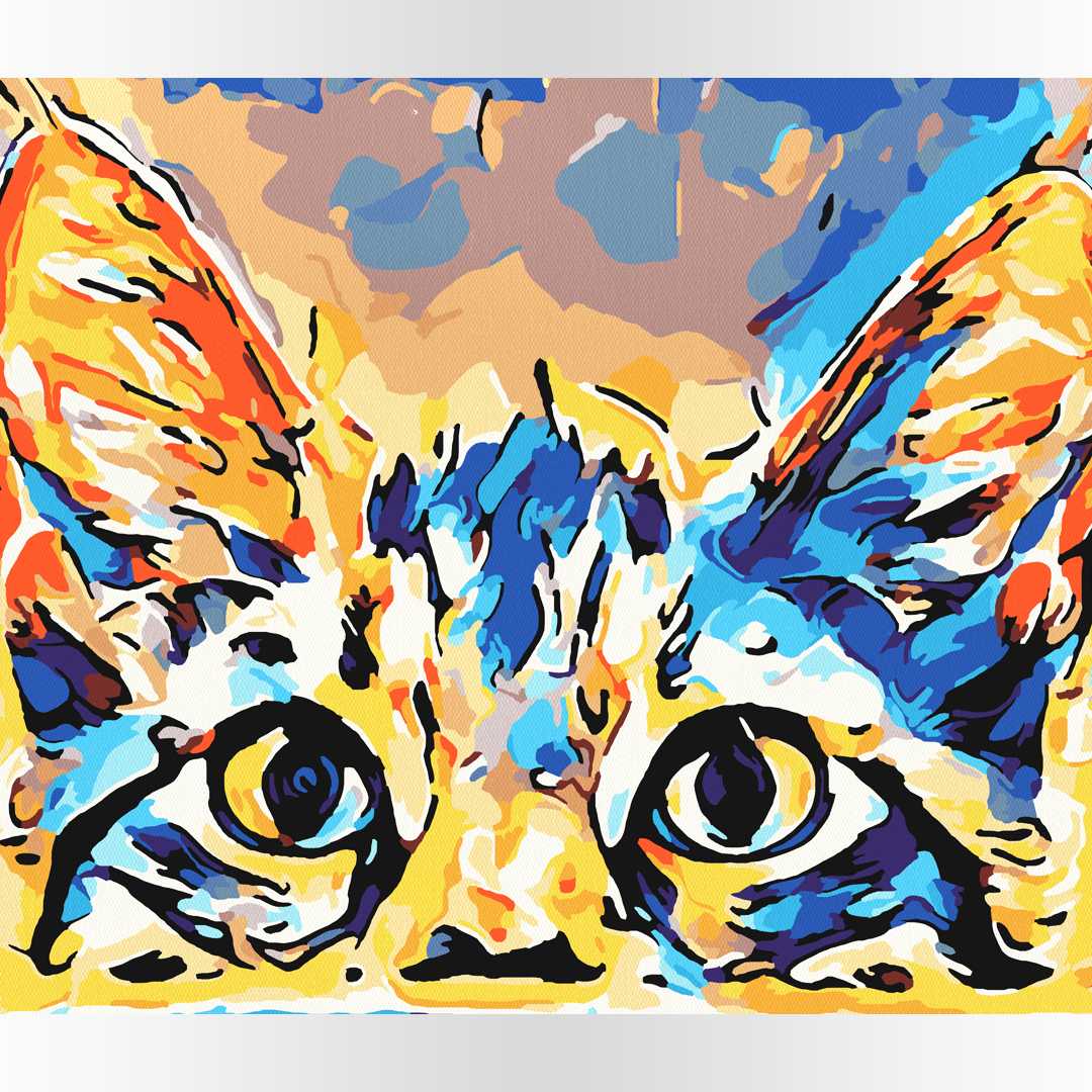 Kotka pół od akrylowo, polskie malowanie po numerach