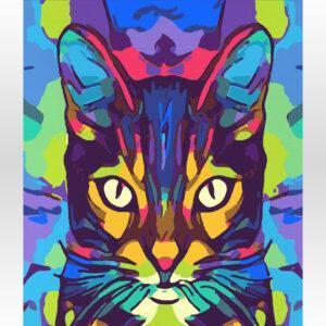 Kot jaskrawy od akrylowo, polskie najwyższej jakości malowanie po numerach