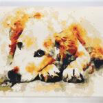 Psi odpoczynek od akrylowo, polskie najwyższej jakości malowanie po numerach