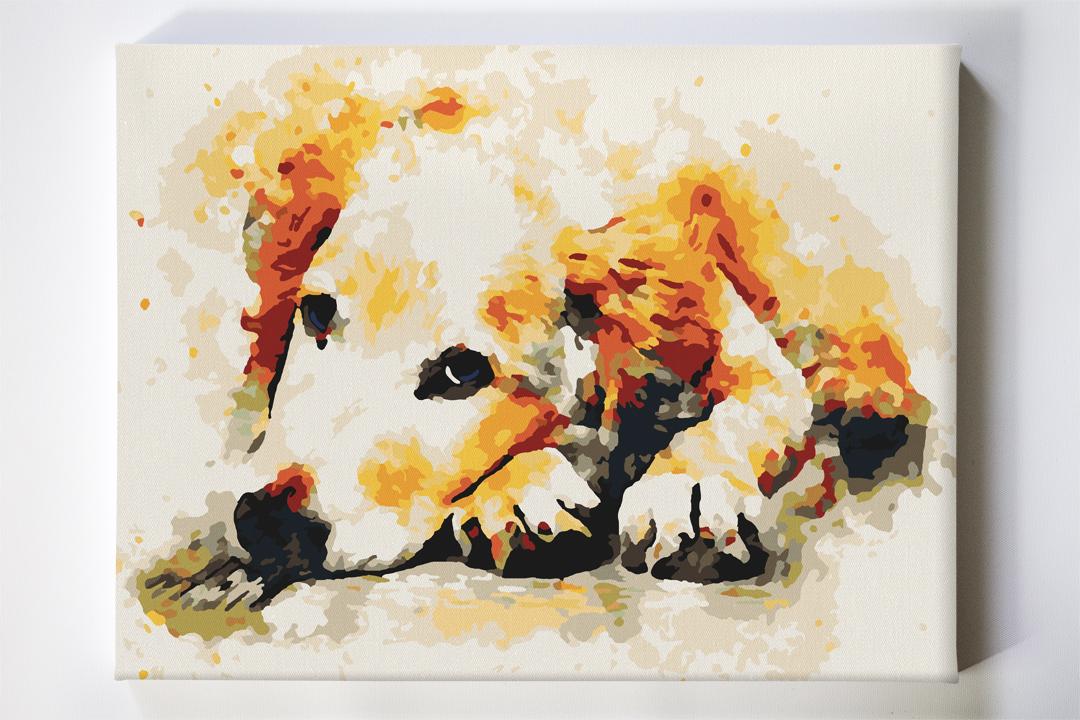 Psi odpoczynek od akrylowo, polskie najwyższej jakości malowanie po numerach