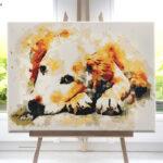 Psi odpoczynek od akrylowo, polskie najwyższej jakości malowanie po numerach