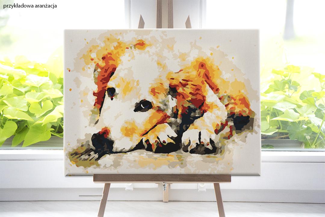 Psi odpoczynek od akrylowo, polskie najwyższej jakości malowanie po numerach
