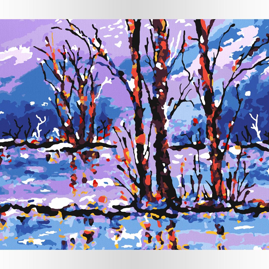 Zimowa sceneria od akrylowo, polskie najwyÅ¼szej jakoÅ›ci malowanie po numerach