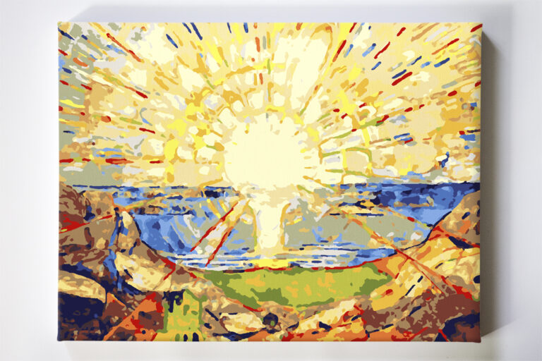 SÅ‚oÅ„ce Munch od akrylowo, malowanie po numerach dla poczÄ…tkujÄ…cych, nowe wzory, tanio