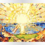 Słońce Munch od akrylowo, malowanie po numerach dla początkujących, nowe wzory, tanio