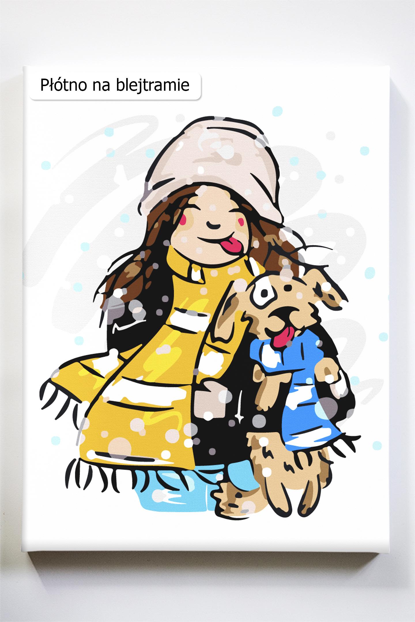 Dziewczynka i pies ze sklepu akrylowo, malowanie po numerach dla początkujących i dzieci, nowe wzory, tanio