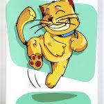 Sympatyczny kot ze sklepu akrylowo, malowanie po numerach dla początkujących i dzieci, nowe wzory, tanio