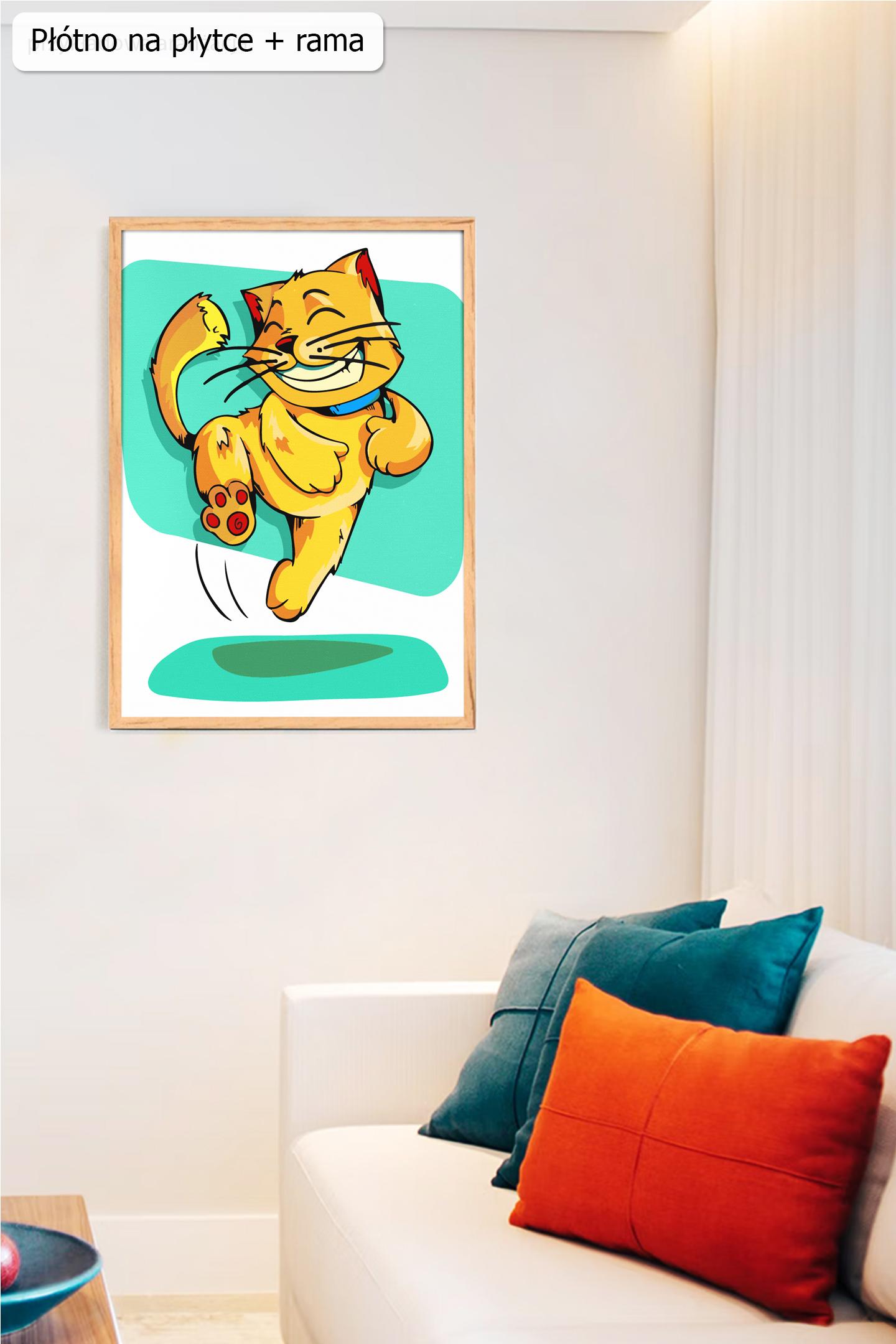 Sympatyczny kot ze sklepu akrylowo, malowanie po numerach dla początkujących i dzieci, nowe wzory, tanio