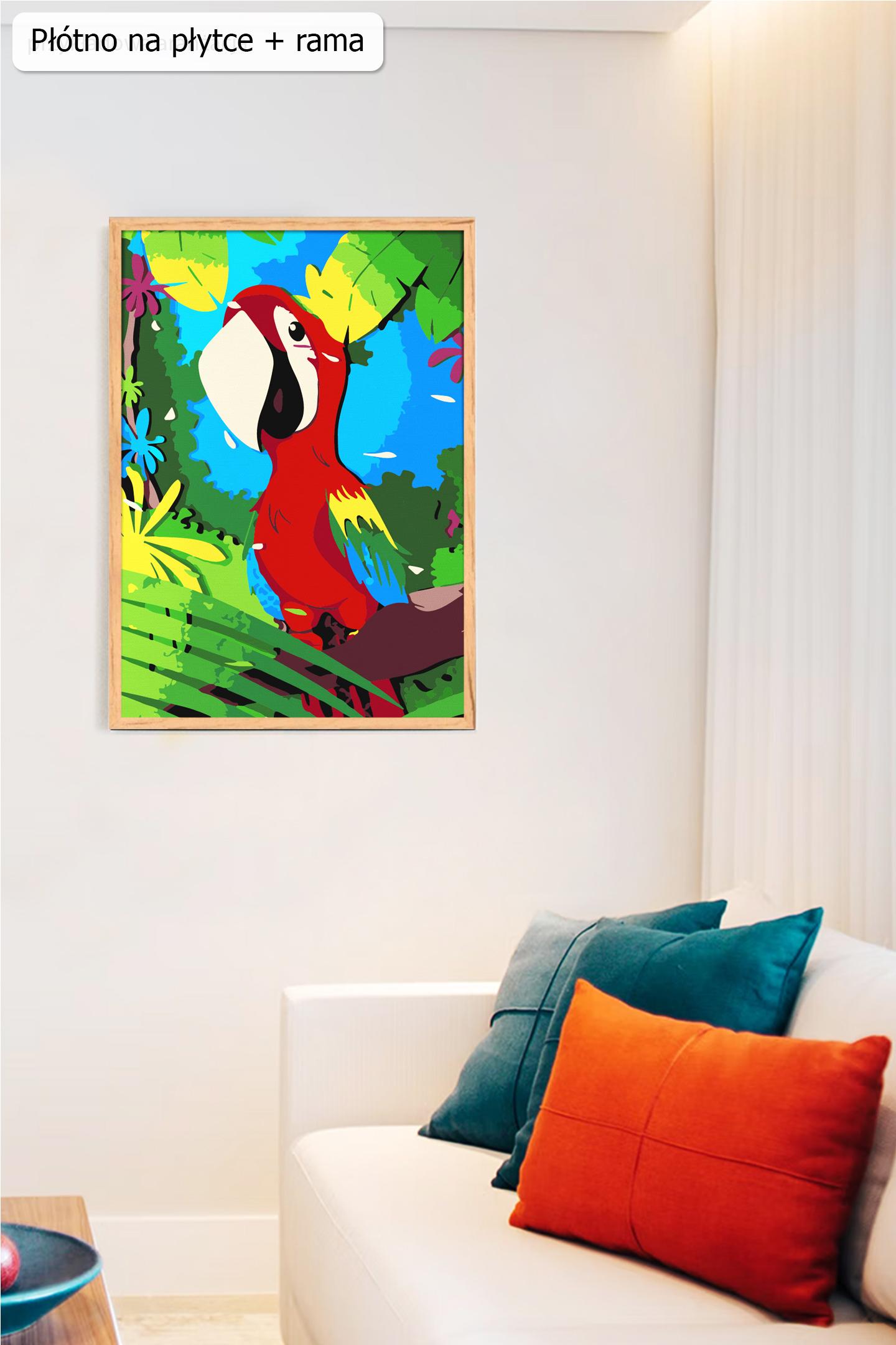 Wesoła papuga ze sklepu akrylowo, malowanie po numerach dla początkujących i dzieci, nowe wzory, tanio