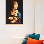 Leonardo da Vinci, Dama z gronostajem, dama z łasiczka fantastyczne obrazy malowane numerami ze sklepu akrylowo, tanio, dla początkujących i dzieci, dla dorosłych