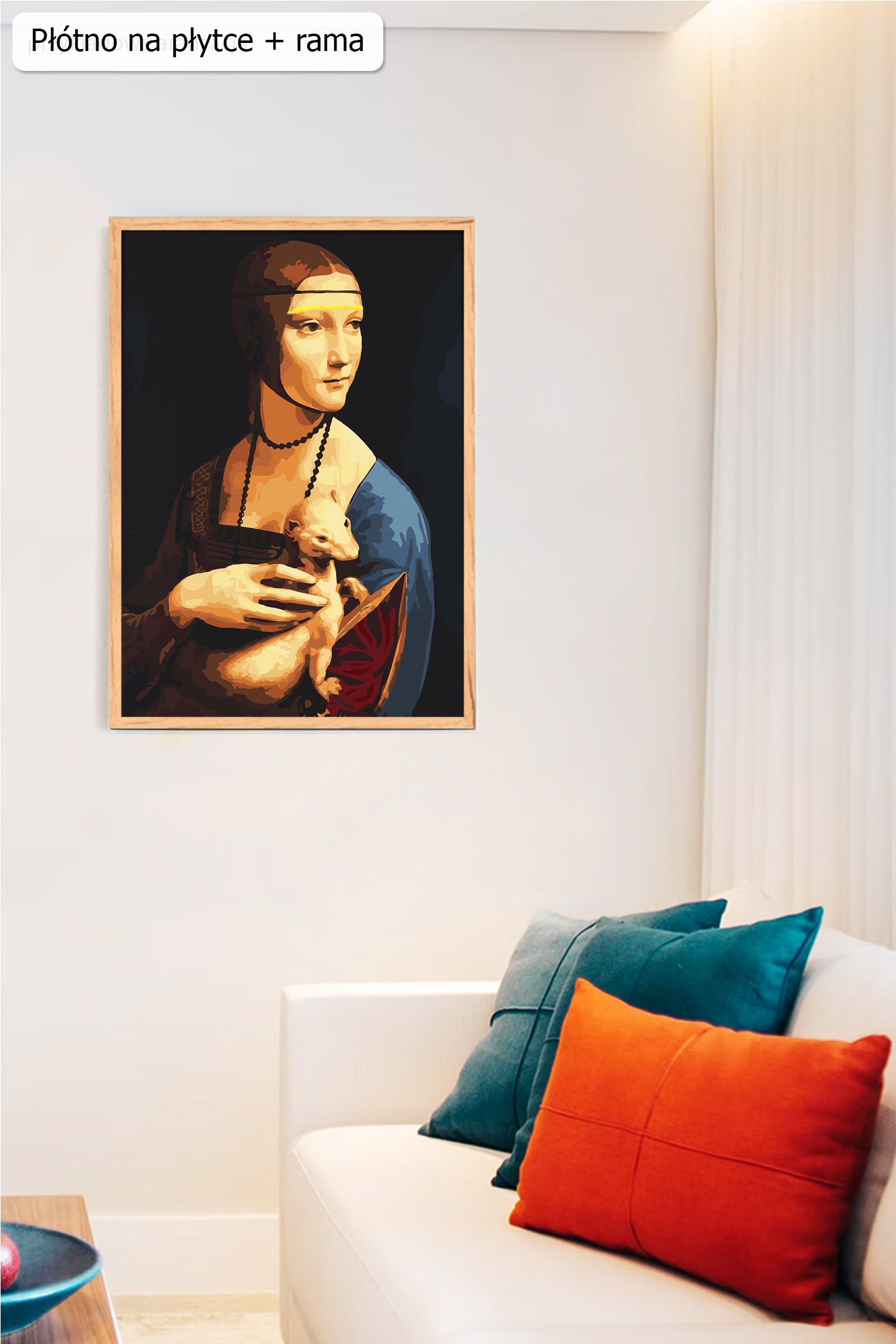 Leonardo da Vinci, Dama z gronostajem, dama z łasiczka fantastyczne obrazy malowane numerami ze sklepu akrylowo, tanio, dla początkujących i dzieci, dla dorosłych