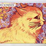 Louis Wain, Kot z profilu nowoczesne, wysokiej jakości i klasy malowanie po numerach ze sklepu malowanego numerami akrylowo, dla zaawansowanych i nowych malarzy