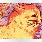 Louis Wain, Kot z profilu nowoczesne, wysokiej jakości i klasy malowanie po numerach ze sklepu malowanego numerami akrylowo, dla zaawansowanych i nowych malarzy