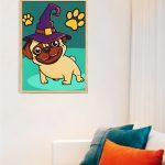 Pies Figlas fantastyczne obrazy malowane numerami ze sklepu akrylowo, tanio, dla początkujących i dzieci, dla dorosłych