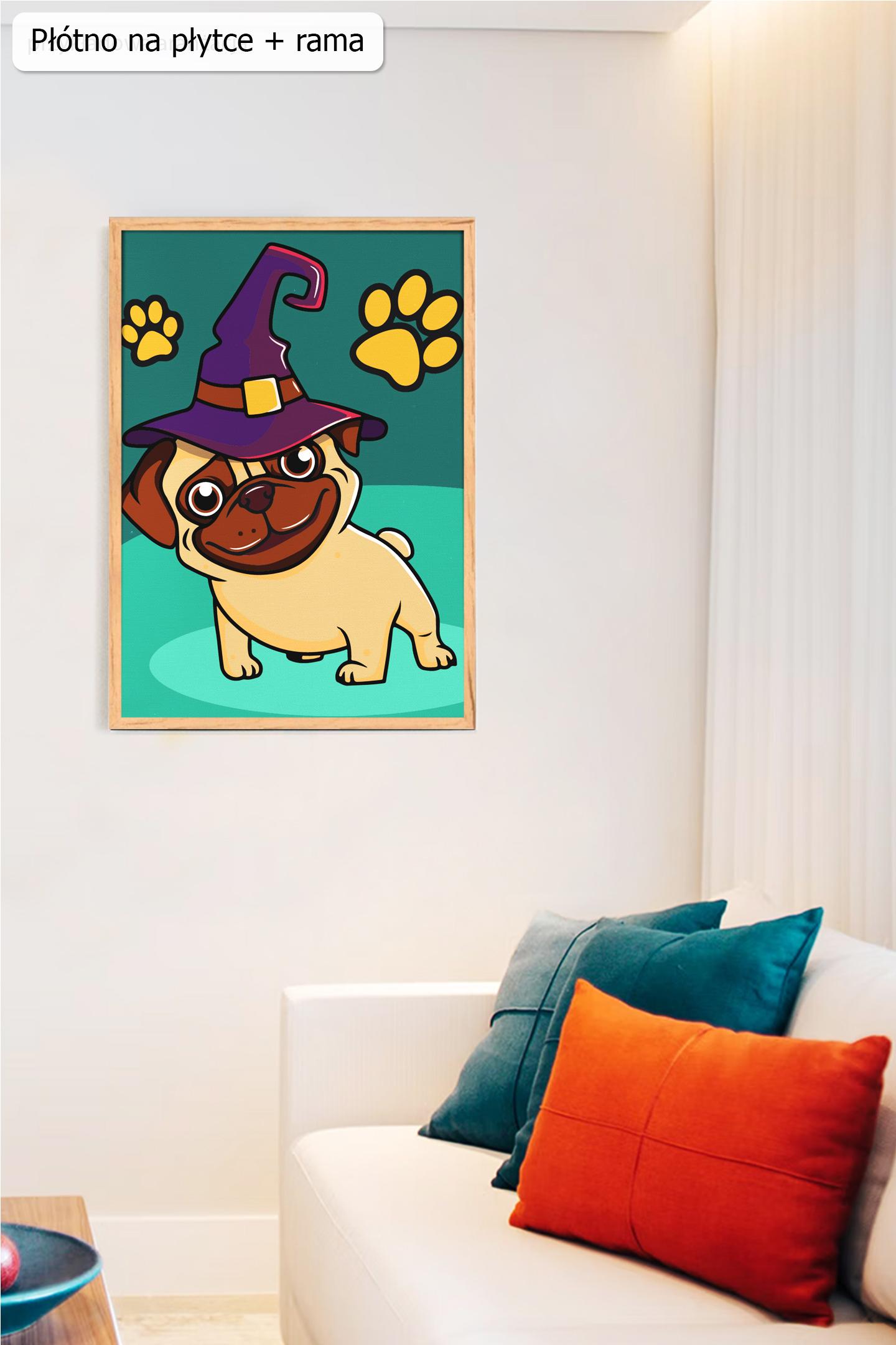 Pies Figlas fantastyczne obrazy malowane numerami ze sklepu akrylowo, tanio, dla początkujących i dzieci, dla dorosłych