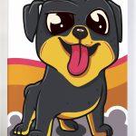 Pies Rumpel fantastyczne obrazy malowane numerami ze sklepu akrylowo, tanio, dla początkujących i dzieci, dla dorosłych