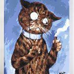 Louis Wain, Kot z cygarem nowoczesne, wysokiej jakości i klasy malowanie po numerach ze sklepu malowanego numerami akrylowo, dla zaawansowanych i nowych malarzy