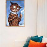 Louis Wain, Kot z cygarem nowoczesne, wysokiej jakości i klasy malowanie po numerach ze sklepu malowanego numerami akrylowo, dla zaawansowanych i nowych malarzy