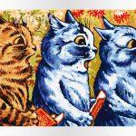 Louis Wain, Trzy śpiewające koty nowoczesne, wysokiej jakości i klasy malowanie po numerach ze sklepu malowanego numerami akrylowo, dla zaawansowanych i nowych malarzy