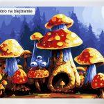 Baśniowe muchomory, Smerfy akrylowo.pl sklep z obrazami do malowania po numerach, malowanie po numerach, maluj numerami, wzory po numerach, dla dzieci, reprodukcje, bajki