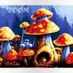 Baśniowe muchomory, Smerfy akrylowo.pl sklep z obrazami do malowania po numerach, malowanie po numerach, maluj numerami, wzory po numerach, dla dzieci, reprodukcje, bajki
