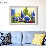 Na bajkowych grzybach, Smerfy akrylowo.pl sklep z obrazami do malowania po numerach, malowanie po numerach, maluj numerami, wzory po numerach, dla dzieci, reprodukcje, bajki