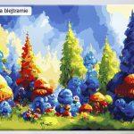 Wioska jak z bajki, Smerfy akrylowo.pl sklep z obrazami do malowania po numerach, malowanie po numerach, maluj numerami, wzory po numerach, dla dzieci, reprodukcje, bajki