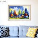 Wioska jak z bajki, Smerfy akrylowo.pl sklep z obrazami do malowania po numerach, malowanie po numerach, maluj numerami, wzory po numerach, dla dzieci, reprodukcje, bajki