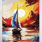 Żagle o zachodzie. Wspaniałe, piękne, dopracowane obrazy malowane po numerach. Sklep akrylowo.pl to wymarzone miejsce dla malarzy amatorów. Maluj numerami. Dla dzieci i dorosłych.